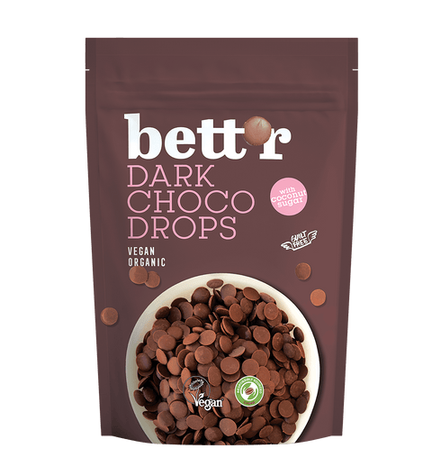BIO CHOCO DROPS Tmavé, 66% peruánske kakao