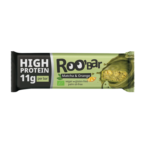 Organic High Protein Bar with Matcha and Orange, 40g, Roobar
