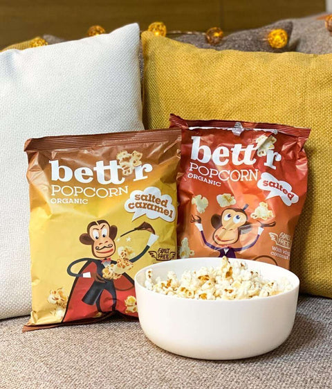 Organický slaný popcorn