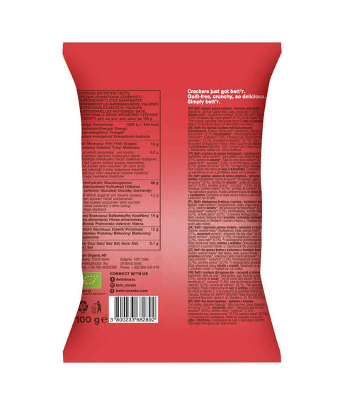 Bio krekry s quinoa kurkumou a rascou