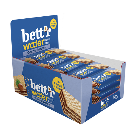 BIO wafle s lieskovoorieškovým kakaovým krémom, bez pridaného cukru