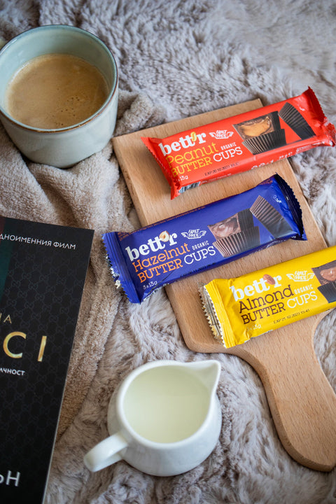 Bio Bett'r Nut Butter Cups Mix Box - lieskový orech, mandle a arašidy