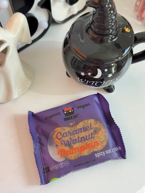 BIO jesenný koláčik s tekvicou a karamelizovanými orechmi