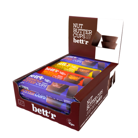 Bio Bett'r Nut Butter Cups Mix Box - lieskový orech, mandle a arašidy