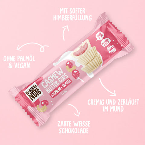 Poháre s bio kešu maslom Raspberry Rumble