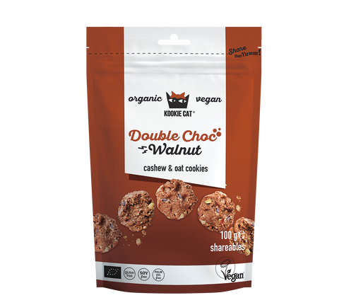 Zdieľateľné Mini sušienky Double Choc Walnut Organic
